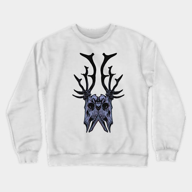 Stag Symmetry Skulls Crewneck Sweatshirt by Scottconnick